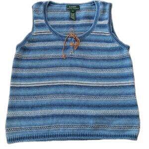 Lauren Ralph Lauren Women's Southwest Aztec Linen & Cotton Vest Size Medium